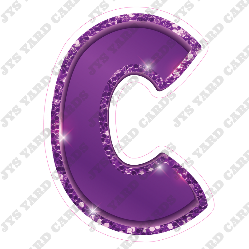 Single Letters: 18” Bouncy Metallic Purple - Yard Card Signs by JYS International