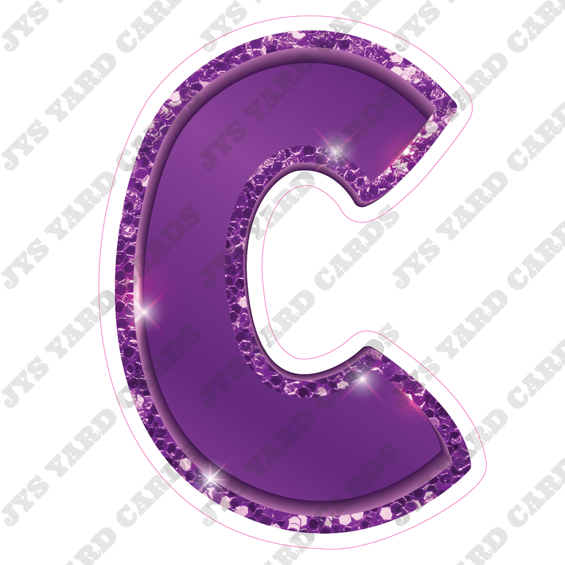 Single Letters: 23” Bouncy Metallic Purple