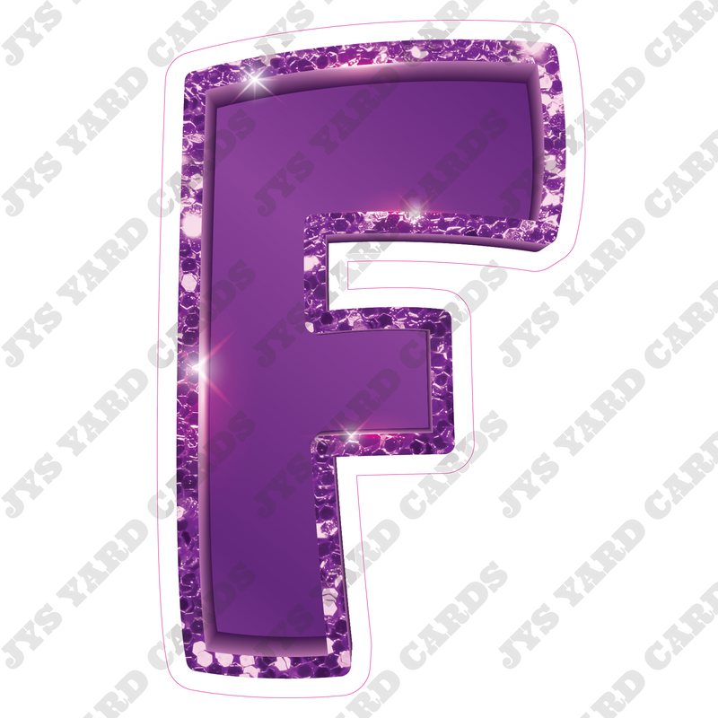 Single Letters: 18” Bouncy Metallic Purple - Yard Card Signs by JYS International