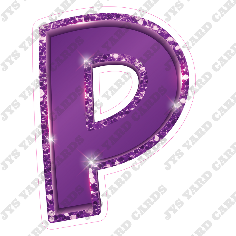 Single Letters: 18” Bouncy Metallic Purple - Yard Card Signs by JYS International