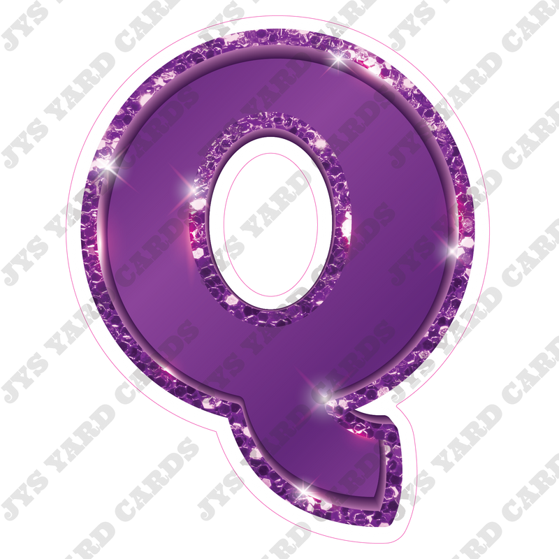 Single Letters: 18” Bouncy Metallic Purple - Yard Card Signs by JYS International