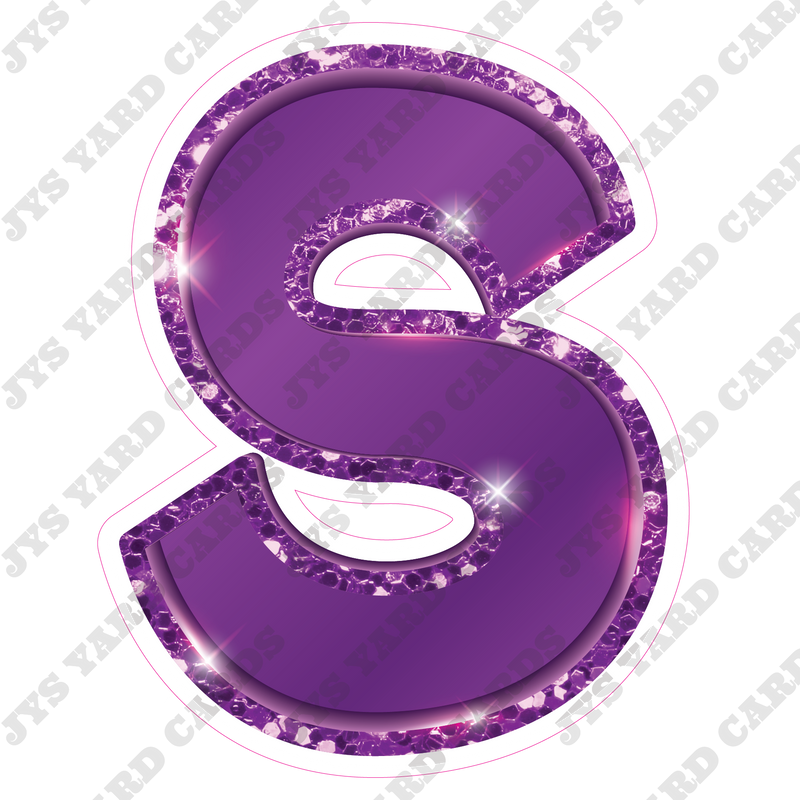 Single Letters: 18” Bouncy Metallic Purple - Yard Card Signs by JYS International