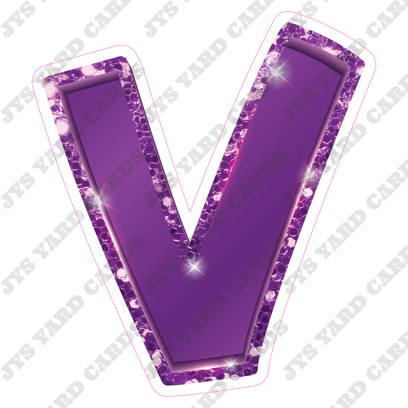 Single Letters: 18” Bouncy Metallic Purple - Yard Card Signs by JYS International