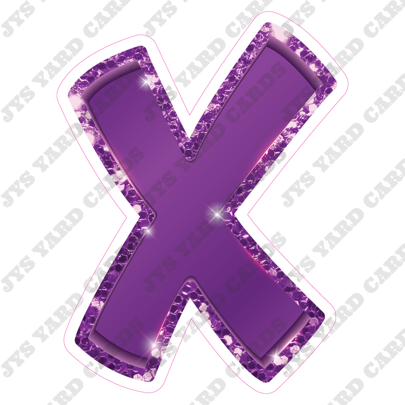 Single Letters: 18” Bouncy Metallic Purple