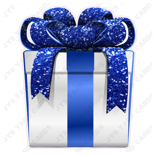 PRESENT: WHITE w/ DARK BLUE BOW