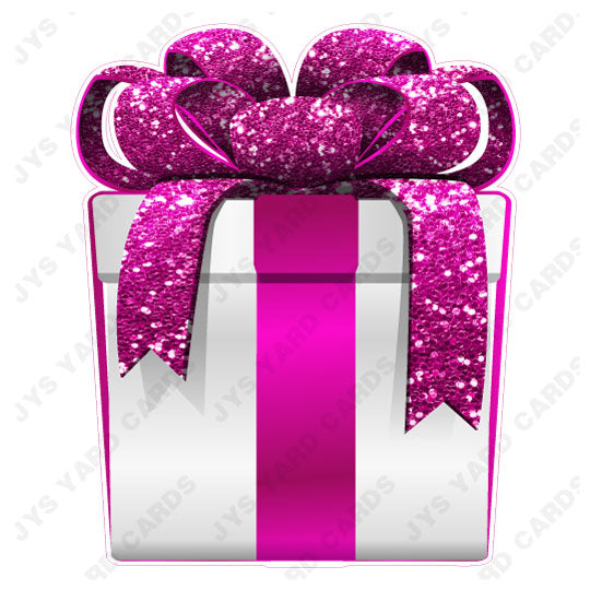 PRESENT: WHITE w/ HOT PINK BOW