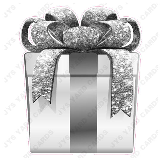 PRESENT: WHITE w/ SILVER BOW