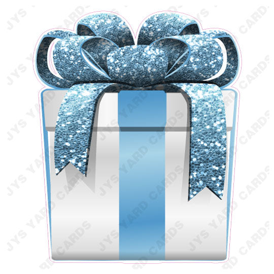 PRESENT: WHITE w/ LIGHT BLUE BOW