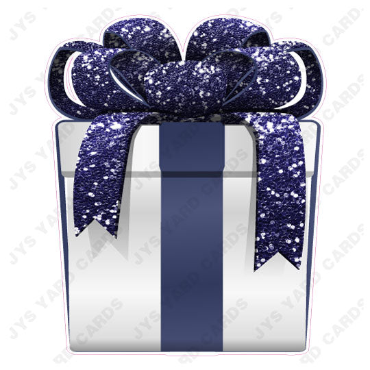 PRESENT: WHITE w/ NAVY BOW