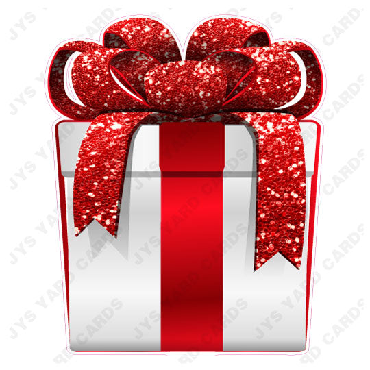 PRESENT: WHITE w/ RED BOW