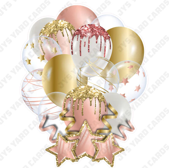 SINGLE JAZZY BALLOON: Rose Gold And Gold