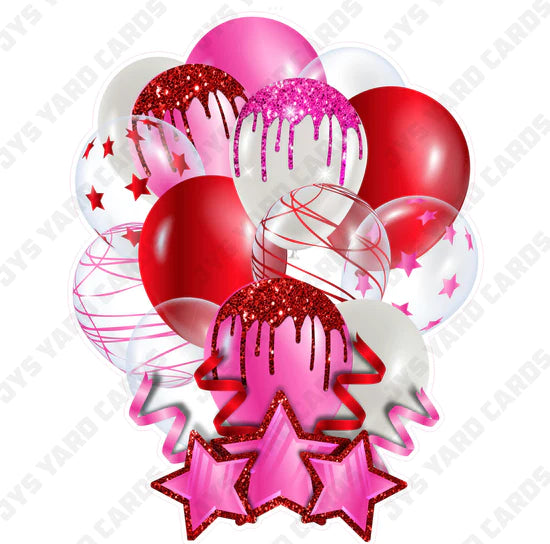 SINGLE JAZZY BALLOON: Pink And Red