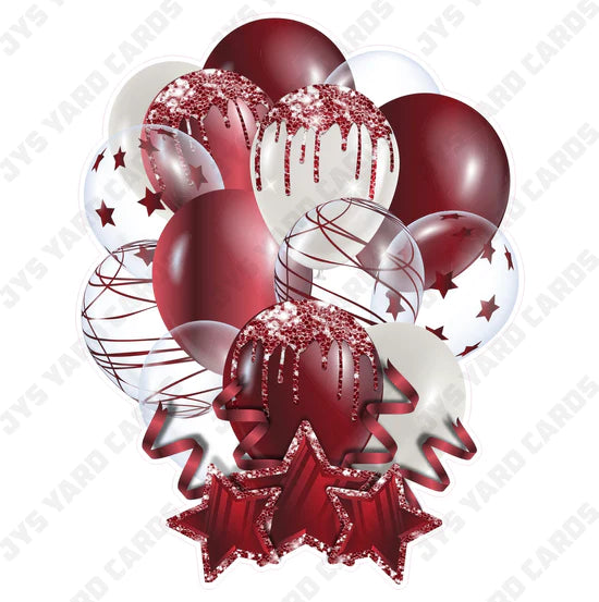 SINGLE JAZZY BALLOON: Burgundy - Yard Card Signs by JYS International