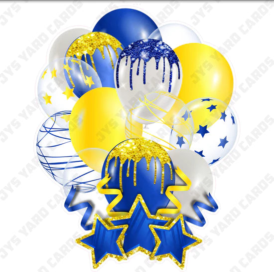 SINGLE JAZZY BALLOON: Blue And Yellow