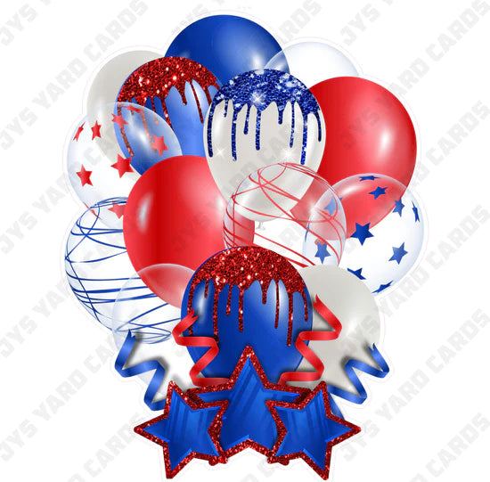 SINGLE JAZZY BALLOON: Blue And Red - Yard Card Signs by JYS International