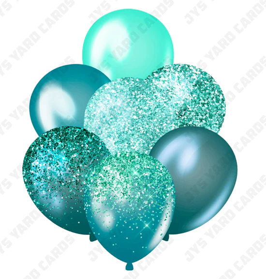 SINGLE JAZZY BALLOON: Teal - Yard Card Signs by JYS International