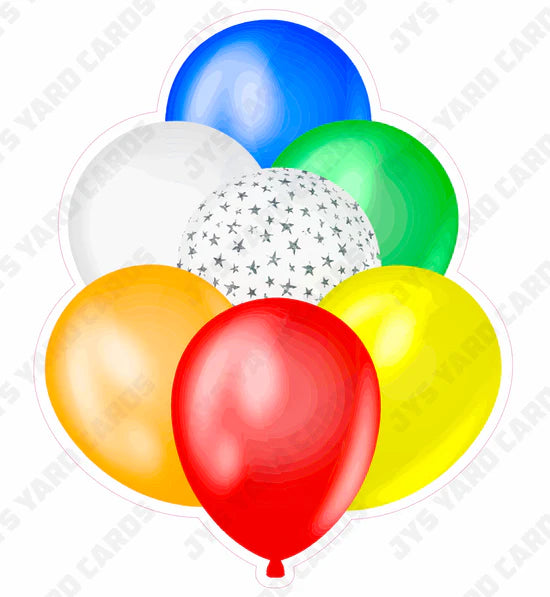 SINGLE JAZZY BALLOON: Red, Orange, Yellow, Green, And Blue