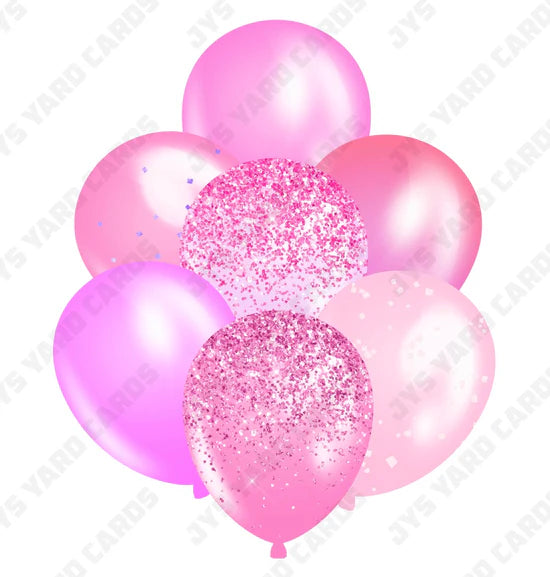 SINGLE JAZZY BALLOON: Pink - Yard Card Signs by JYS International