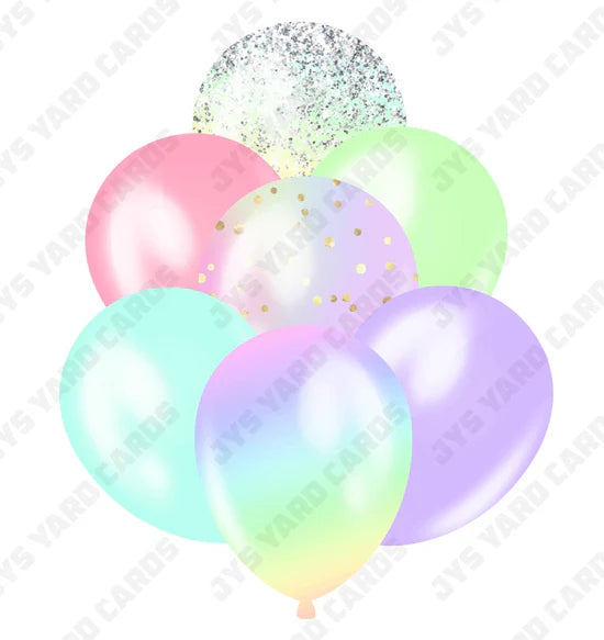 SINGLE JAZZY BALLOON: Pastel - Yard Card Signs by JYS International