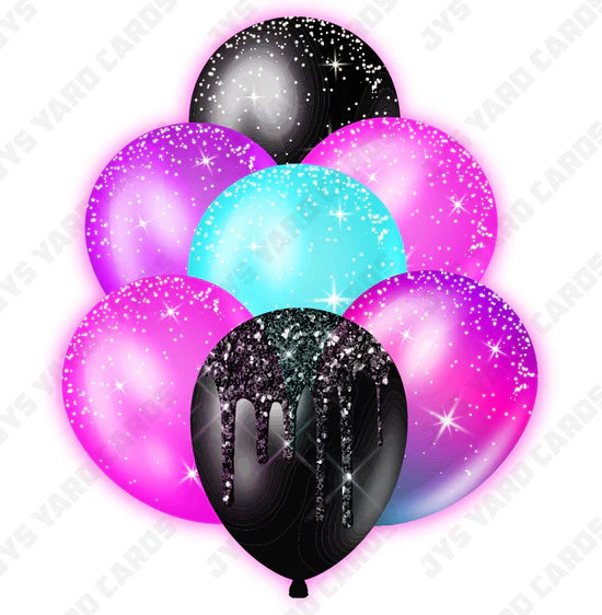 SINGLE JAZZY BALLOON: Neon - Yard Card Signs by JYS International