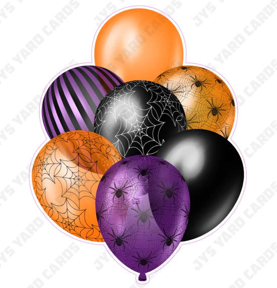 SINGLE JAZZY BALLOON: Halloween Black, Purple, And Orange - Yard Card Signs by JYS International