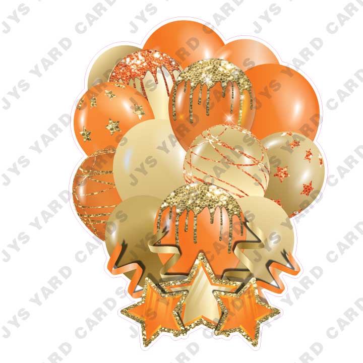 SINGLE JAZZY SOLID BALLOON: ORANGE AND GOLD - Yard Card Signs by JYS International