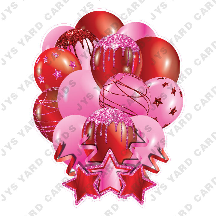 SINGLE JAZZY SOLID BALLOON: PINK AND RED