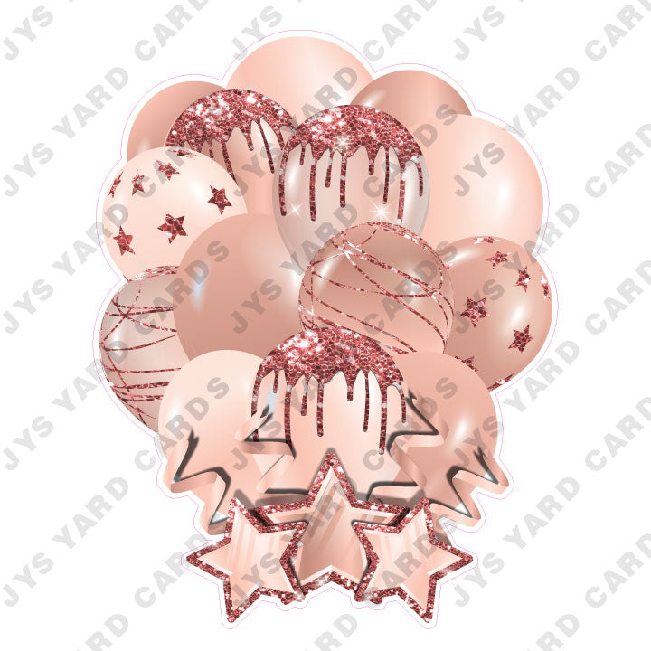 SINGLE JAZZY SOLID BALLOON: ROSE GOLD - Yard Card Signs by JYS International