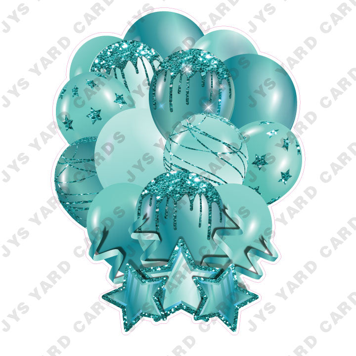 SINGLE JAZZY SOLID BALLOON: TEAL - Yard Card Signs by JYS International