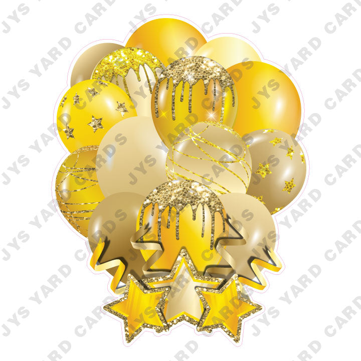 SINGLE JAZZY SOLID BALLOON: YELLOW AND GOLD