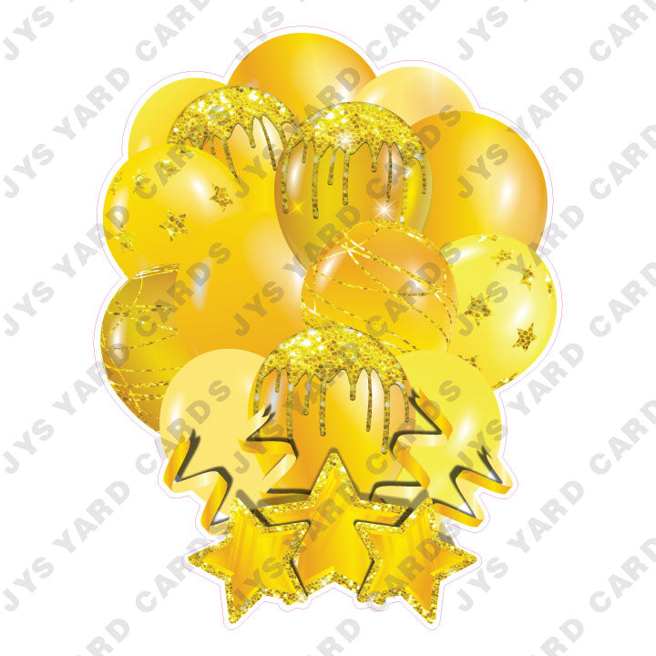 SINGLE JAZZY SOLID BALLOON: YELLOW - Yard Card Signs by JYS International