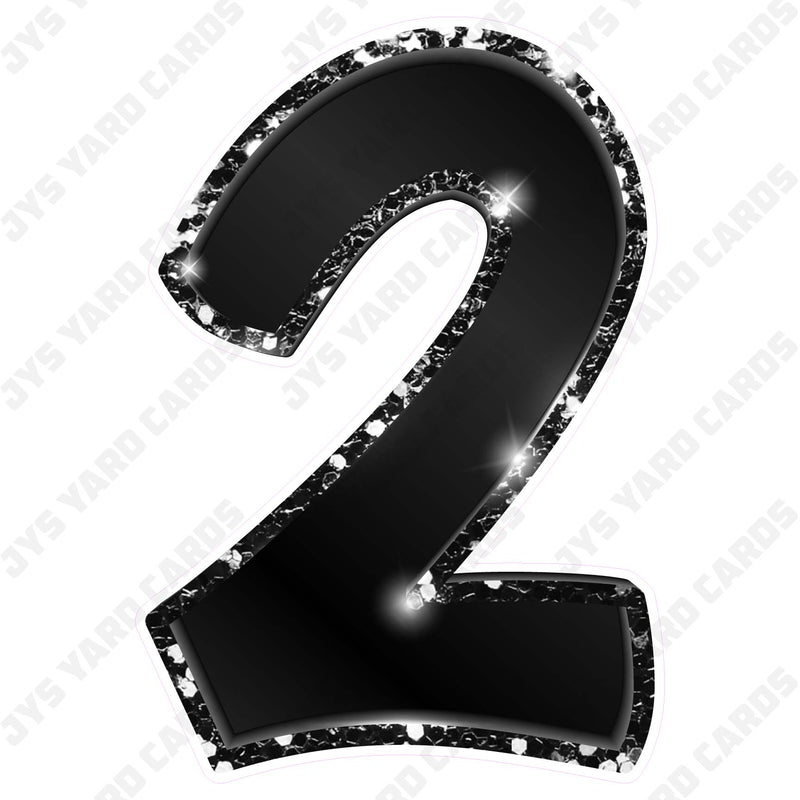 Single Numbers: 23” Bouncy Metallic Black