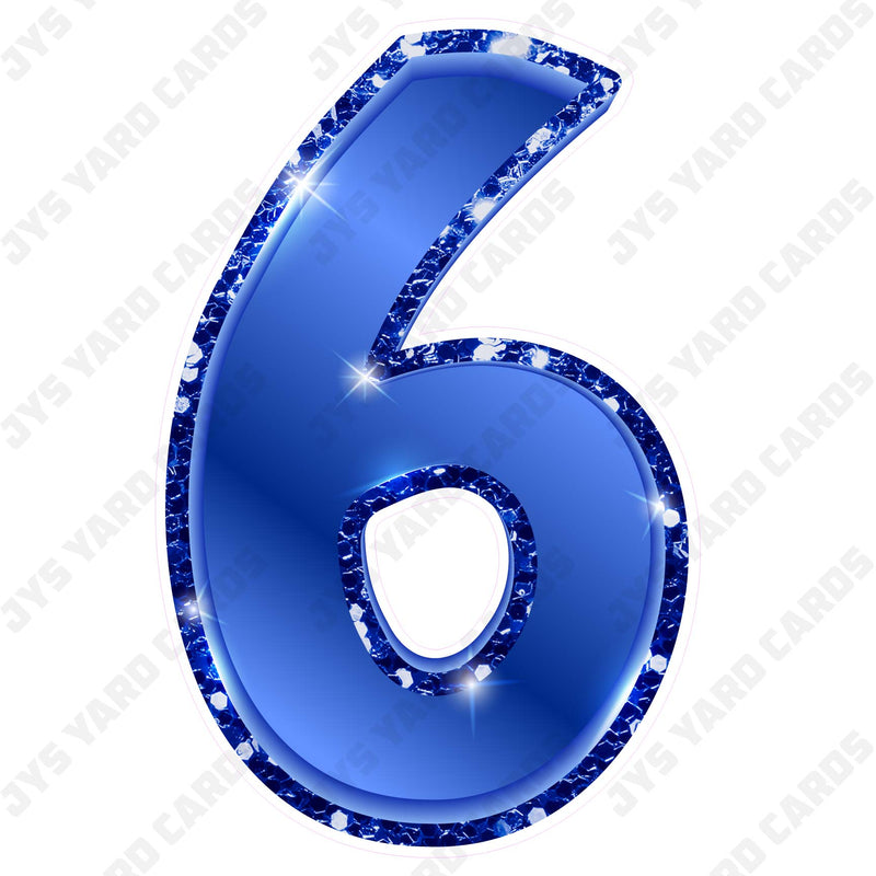 Single Numbers: 23” Bouncy Metallic Blue - Yard Card Signs by JYS International