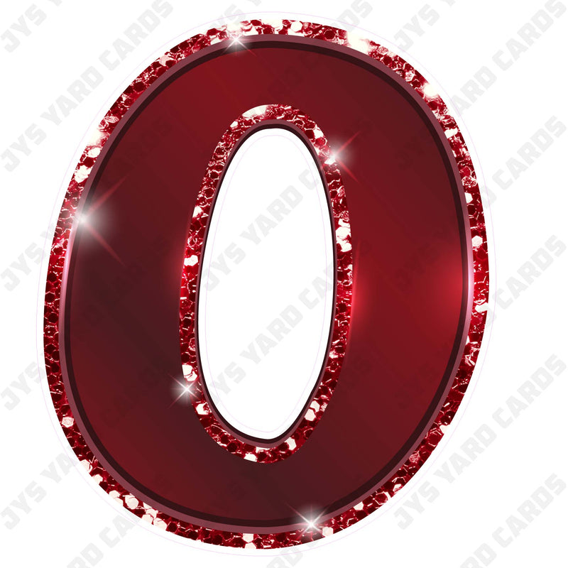 Single Numbers: 23” Bouncy Metallic Burgundy - Yard Card Signs by JYS International