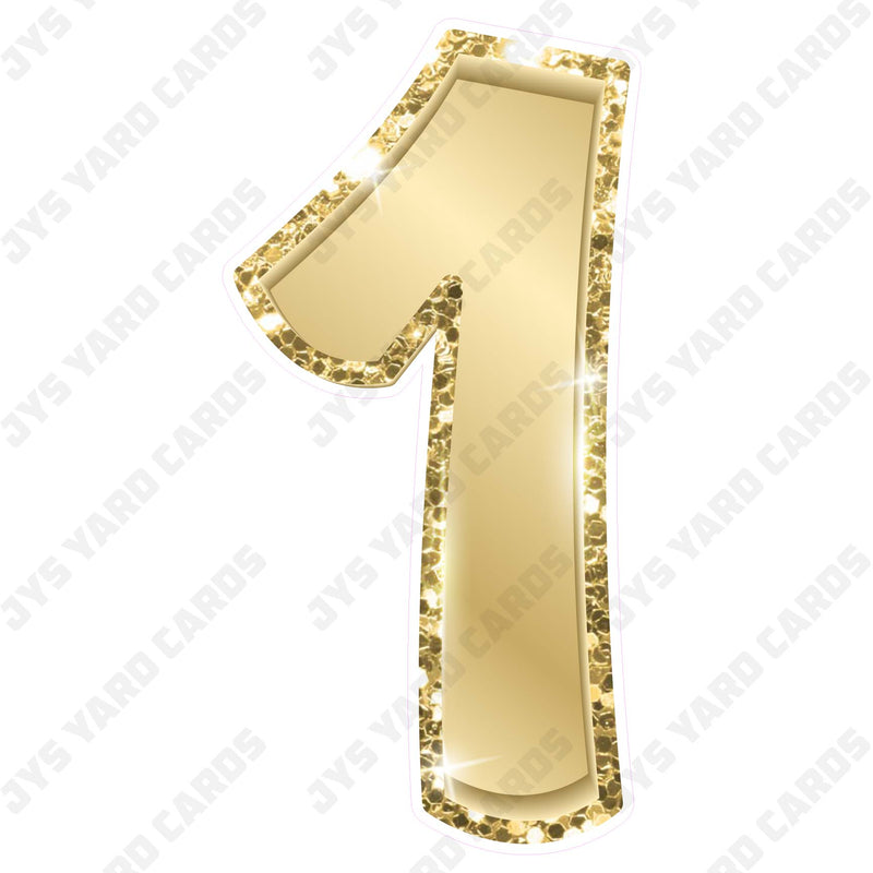 Single Numbers: 23” Bouncy Metallic Gold