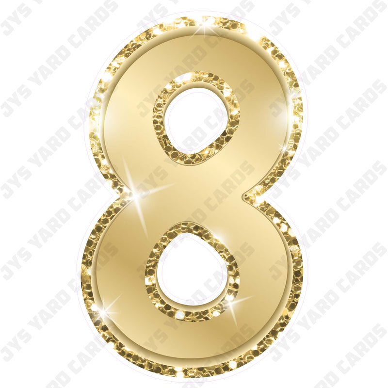 Single Numbers: 23” Bouncy Metallic Gold - Yard Card Signs by JYS International