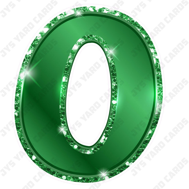 Single Numbers: 23” Bouncy Metallic Green - Yard Card Signs by JYS International