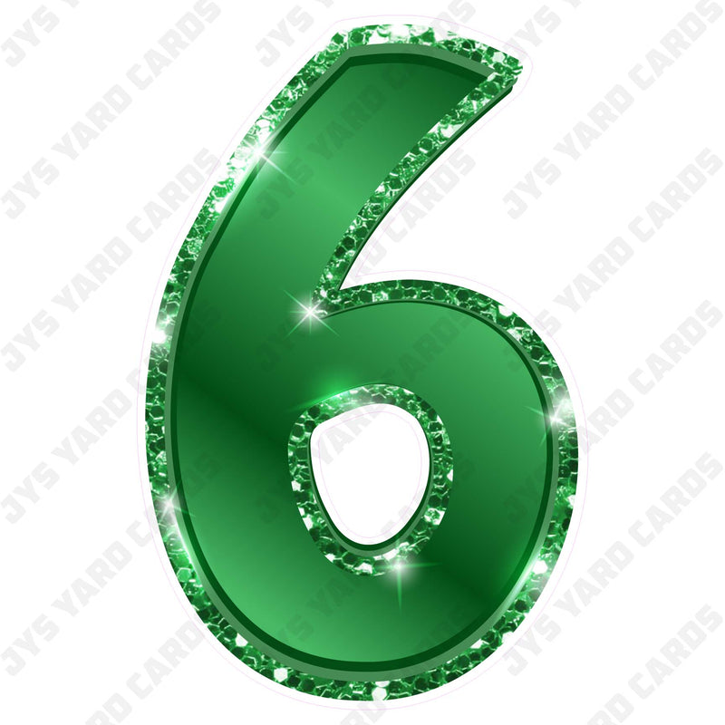 Single Numbers: 23” Bouncy Metallic Green - Yard Card Signs by JYS International