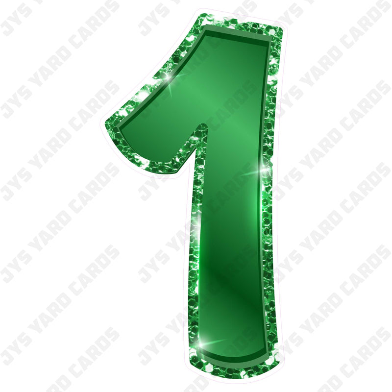 Single Numbers: 23” Bouncy Metallic Green