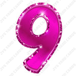 Single Numbers: 23” Bouncy Metallic Hot Pink - Yard Card Signs by JYS International