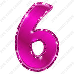 Single Numbers: 23” Bouncy Metallic Hot Pink - Yard Card Signs by JYS International