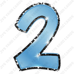 Single Numbers: 23” Bouncy Metallic Light Blue With Black Trim - Yard Card Signs by JYS International