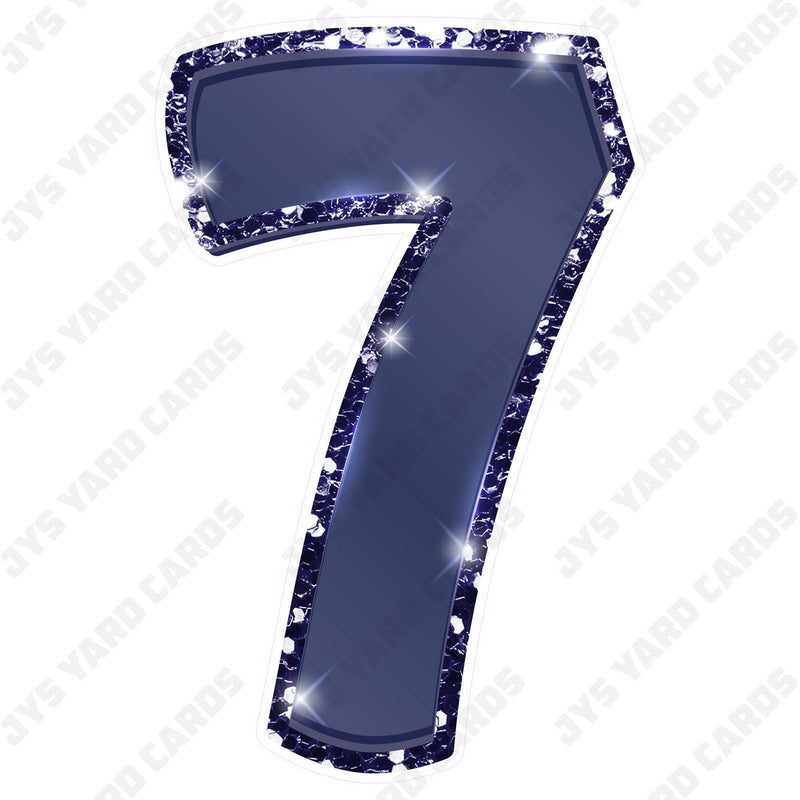 Single Numbers: 23” Bouncy Metallic Navy - Yard Card Signs by JYS International