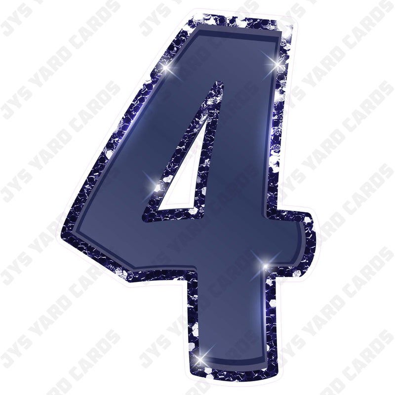 Single Numbers: 23” Bouncy Metallic Navy - Yard Card Signs by JYS International