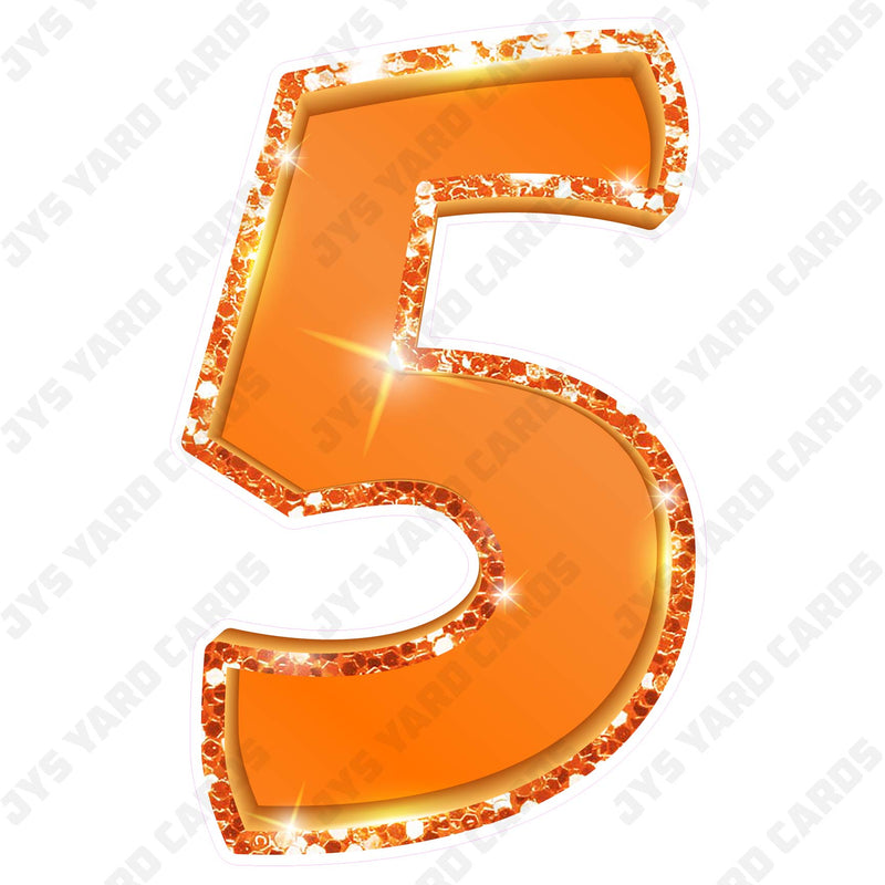 Single Numbers: 23” Bouncy Metallic Orange - Yard Card Signs by JYS International