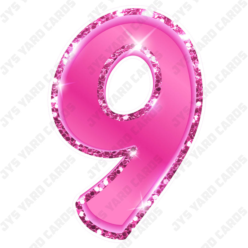 Single Numbers: 23” Bouncy Metallic Pink - Yard Card Signs by JYS International