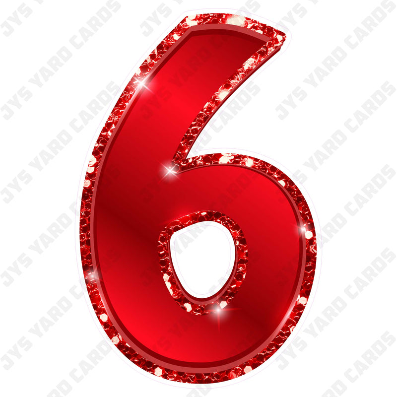 Single Numbers: 23” Bouncy Metallic Red - Yard Card Signs by JYS International