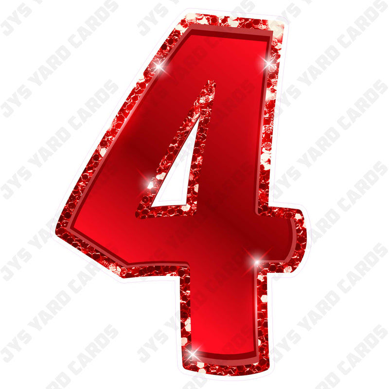 Single Numbers: 23” Bouncy Metallic Red - Yard Card Signs by JYS International