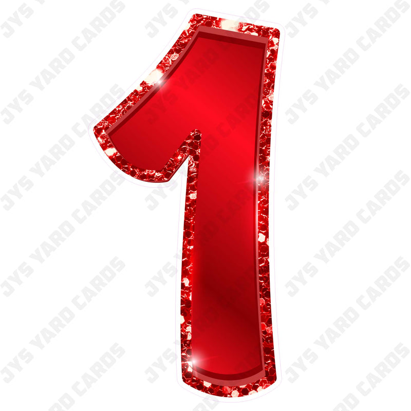 Single Numbers: 23” Bouncy Metallic Red