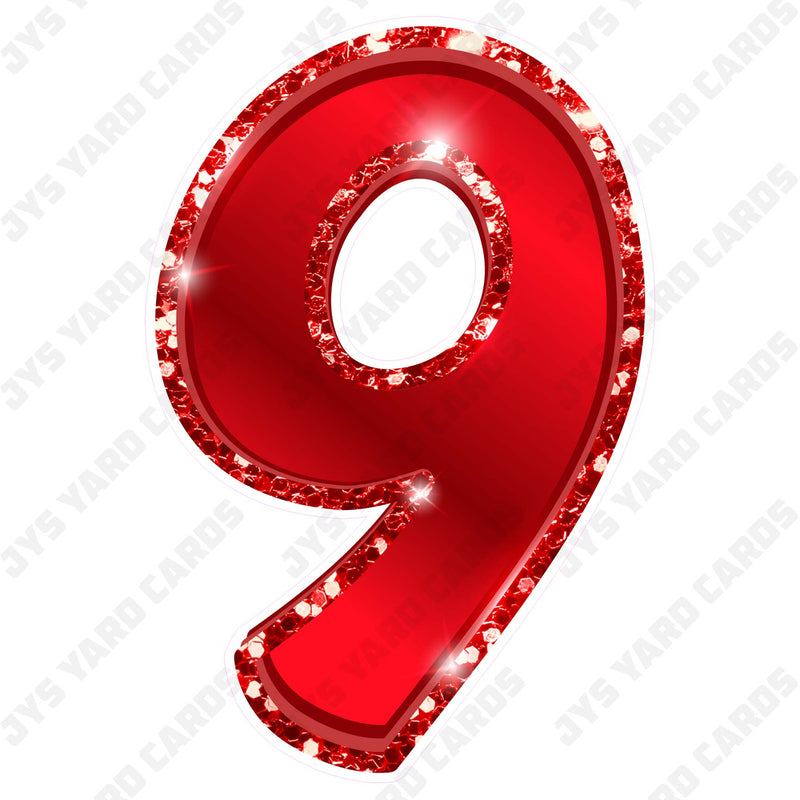 Single Numbers: 23” Bouncy Metallic Red - Yard Card Signs by JYS International